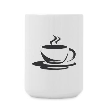 Icône café café tasse de café icône d’illustration - Grande tasse 440 ml - blanc - Devant