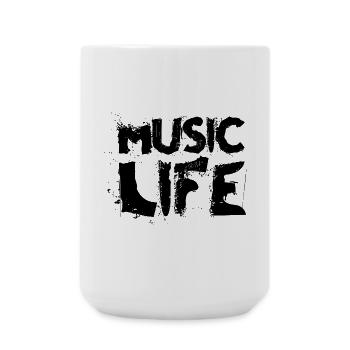Music Love Lettering - Large Mug 440 ml - white - Front