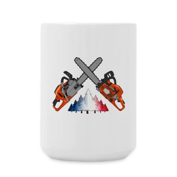 Kettensäge - Frankreich - Große Tasse 440 ml - Weiß - Vorne