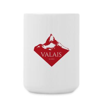 Logo rouge du Sommet du Mont Valais - Grande tasse 440 ml - blanc - Devant