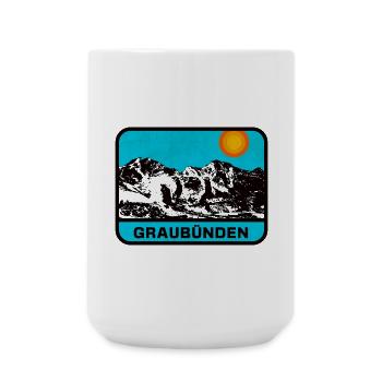 Graubünden Panorama Sun's Edge - Large Mug 440 ml - white - Front