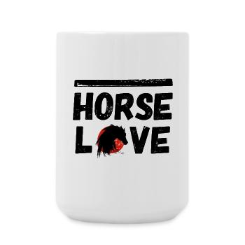 cheval poney cheval amour équitation noir beauté fille LOL - Grande tasse 440 ml - blanc - Devant
