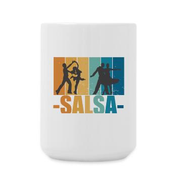 Salsa Vintage Dancer Retro Dancing Gift - Large Mug 440 ml - white - Front