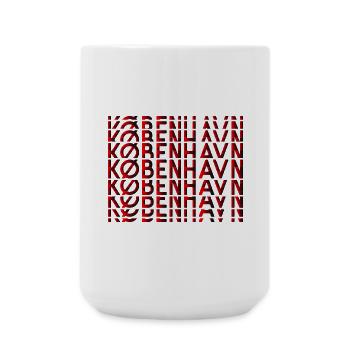 Kopenhagen Neon Typografie Muster - Große Tasse 440 ml - Weiß - Vorne
