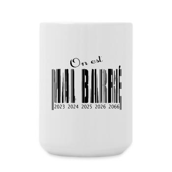 Poorly crossed out barcode - Large Mug 440 ml - white - Front