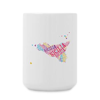 Sicile t-shirt carte nuage de mots t-shirt - Grande tasse 440 ml - blanc - Devant