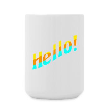Hello! - Große Tasse 440 ml - Weiß - Vorne