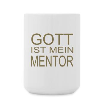 Gott ist mein Mentor - Große Tasse 440 ml - Weiß - Vorne