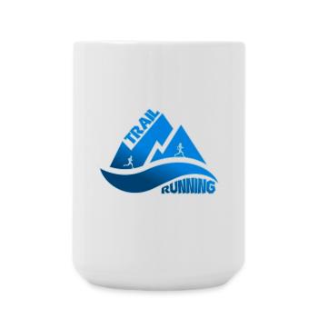 Trail Running Mountains Man Woman - Large Mug 440 ml - white - Front