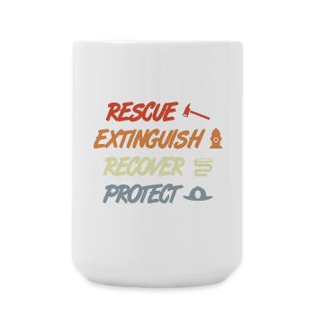 Rescue Extinguish Recover Protect - Large Mug 440 ml - white - Front