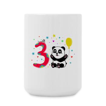Third Birthday 3rd Year Old Panda Cute Gift - Large Mug 440 ml - white - Front