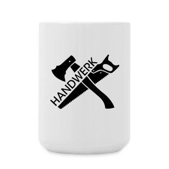 Handwerk Symbol Logo Handwerker Säge Werkzeug icon - Große Tasse 440 ml - Weiß - Vorne