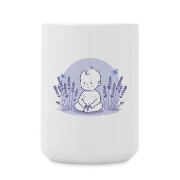 Baby in lavender - Large Mug 440 ml - white - Front