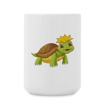 Niedliche lächelnde Comic Schildkröte - Große Tasse 440 ml - Weiß - Vorne