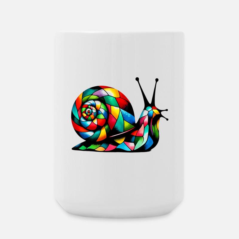 Harlekin Schnecke - Große Tasse 440 ml - Weiß
