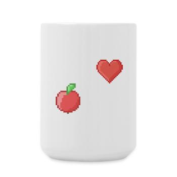 Nerds Love Apple Pi Pi Pi Sayings Math Pixel - Large Mug 440 ml - white - Front