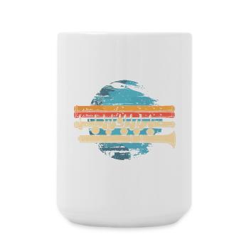Flûte graphique - Grande tasse 440 ml - blanc - Devant