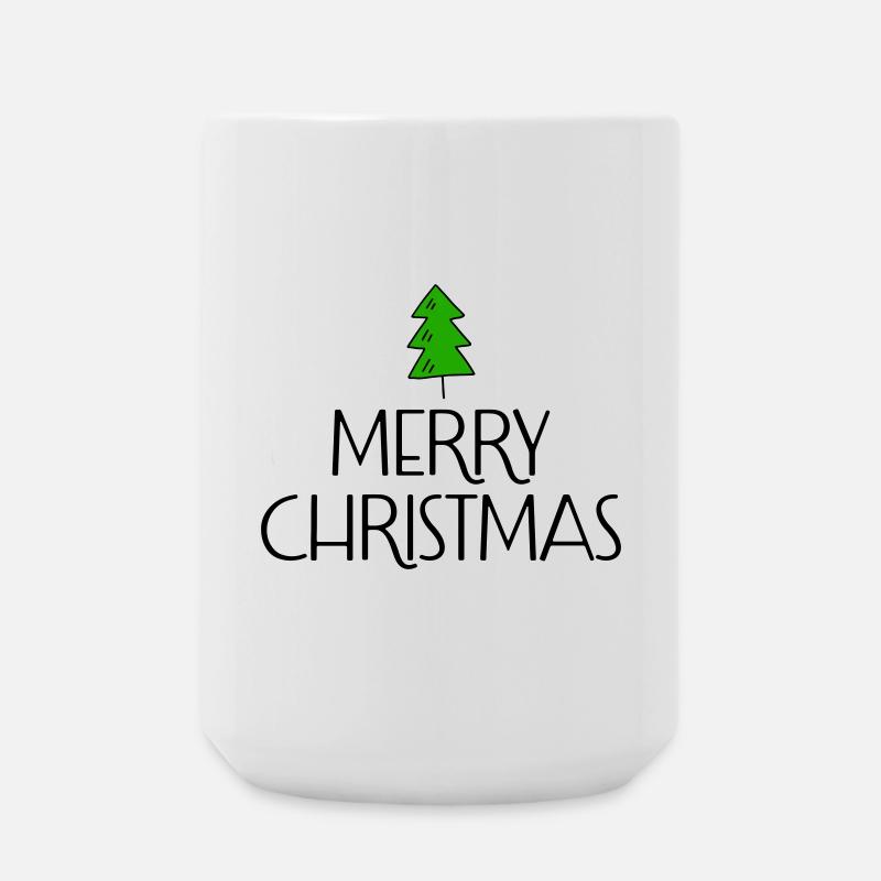 Frohe Weihnachten mit Tannenbaum - Große Tasse 440 ml - Weiß