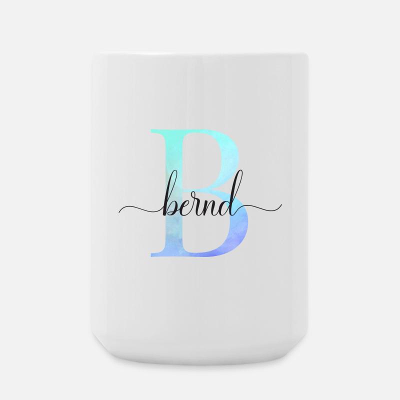 B| Monogramm | Name | Bernd | Watercolor - Große Tasse 440 ml - Weiß