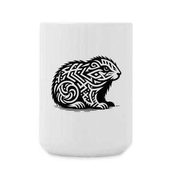 Marmotte tribale - Grande tasse 440 ml - blanc - Devant