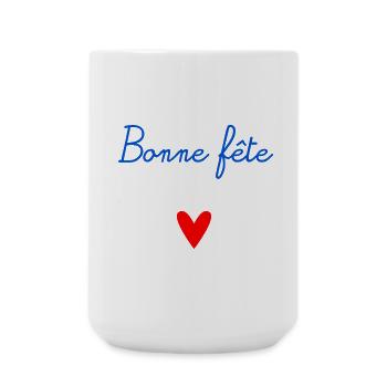 BONNE FÊTE. COEUR. BONNE FÊTE MAMAN. MAMAN - Grande tasse 440 ml - blanc - Devant