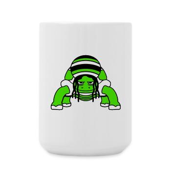 tortue Reggae musique Rasta Hair Hat Jamaïque - Grande tasse 440 ml - blanc - Devant