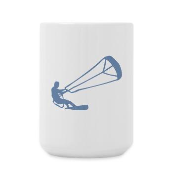 Kitesurfer Silhouette Kiteboarding Adrenaline Sport - Large Mug 440 ml - white - Front