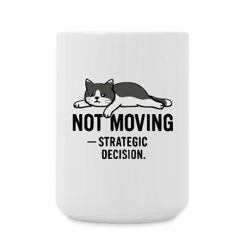 T-shirt Lazy cat – Not moving - Grande tasse 440 ml - blanc - Devant