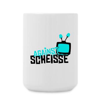 against scheisse - television - Große Tasse 440 ml - Weiß - Vorne