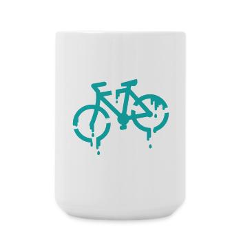 pochoir vélo - Grande tasse 440 ml - blanc - Devant