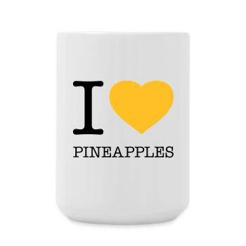 I LOVE PINEAPPLES Ananas - Große Tasse 440 ml - Weiß - Vorne