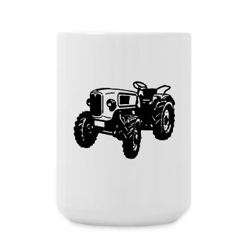 Traktor , Trecker , Landmaschine Traktoren , (25) - Große Tasse 440 ml - Weiß - Vorne