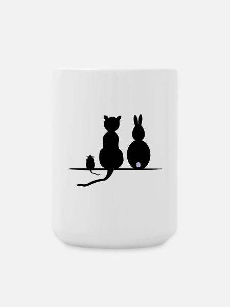 Katz Maus Hase - Große Tasse 440 ml - Weiß
