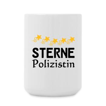 Sterne Polizistin Geschenk - Große Tasse 440 ml - Weiß - Vorne