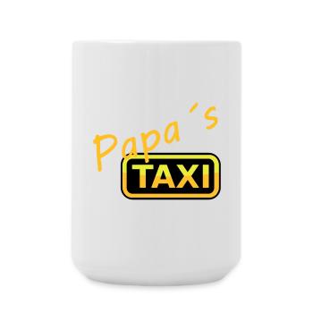 Humorvolles Papas Taxi Schild - Große Tasse 440 ml - Weiß - Vorne