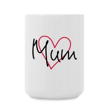 Mum heart love gift Mother's Day birthday - Large Mug 440 ml - white - Front