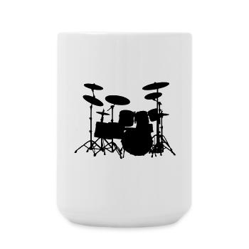 Drumset - Large Mug 440 ml - white - Front