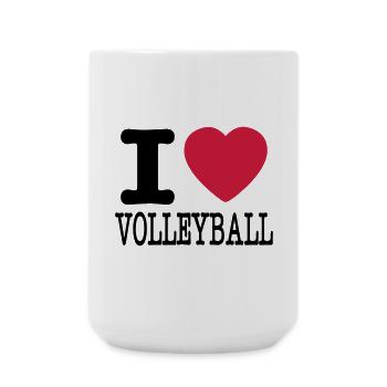 i love volleyball / i love volleyball shirt - Large Mug 440 ml - white - Front