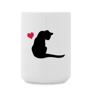 Katze - Große Tasse 440 ml - Weiß - Vorne