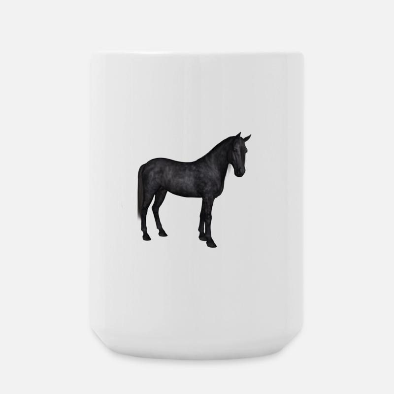 Eleganter Grauer Araber auf Dunklem Fundament - Große Tasse 440 ml - Weiß