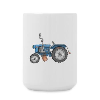 tracteur cool - agriculture - dessin animé - Grande tasse 440 ml - blanc - Devant