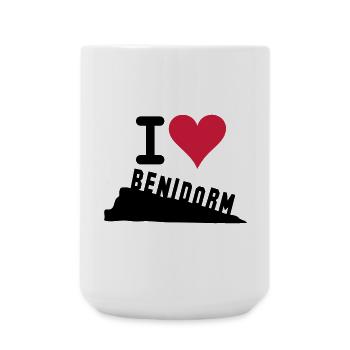 Crimson Heart Love Typography - Large Mug 440 ml - white - Front