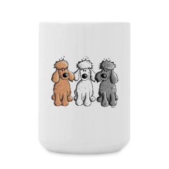 Trois Caniche Drôle - Chien - Chiens - Grande tasse 440 ml - blanc - Devant