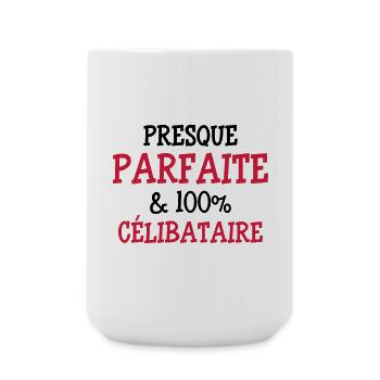 Presque Parfaite & 100% Célibataire - Grande tasse 440 ml - blanc - Devant
