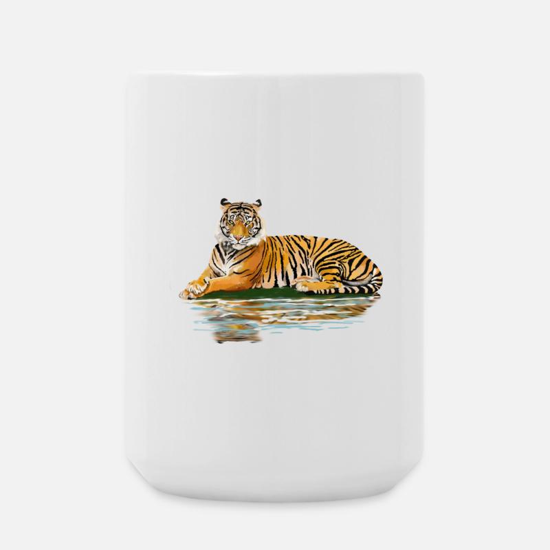 tiger - Large Mug 440 ml - white