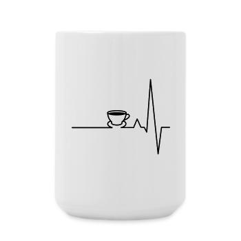 EKG Kaffee Herzschlag - Große Tasse 440 ml - Weiß - Vorne