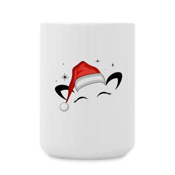Cat Santa Hat Shining Stars - Large Mug 440 ml - white - Front
