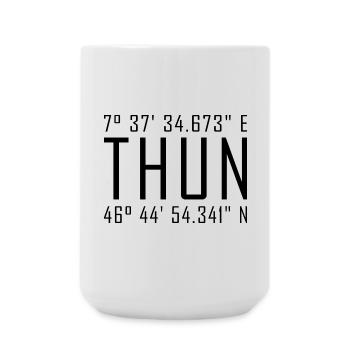 Thun Coordinates – Typography with Local Reference Besch - Large Mug 440 ml - white - Front