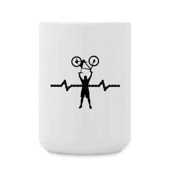 Powerlifting illustration for sports fans - Large Mug 440 ml - white - Front