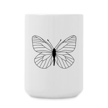 Papillon blanc - Grande tasse 440 ml - blanc - Devant